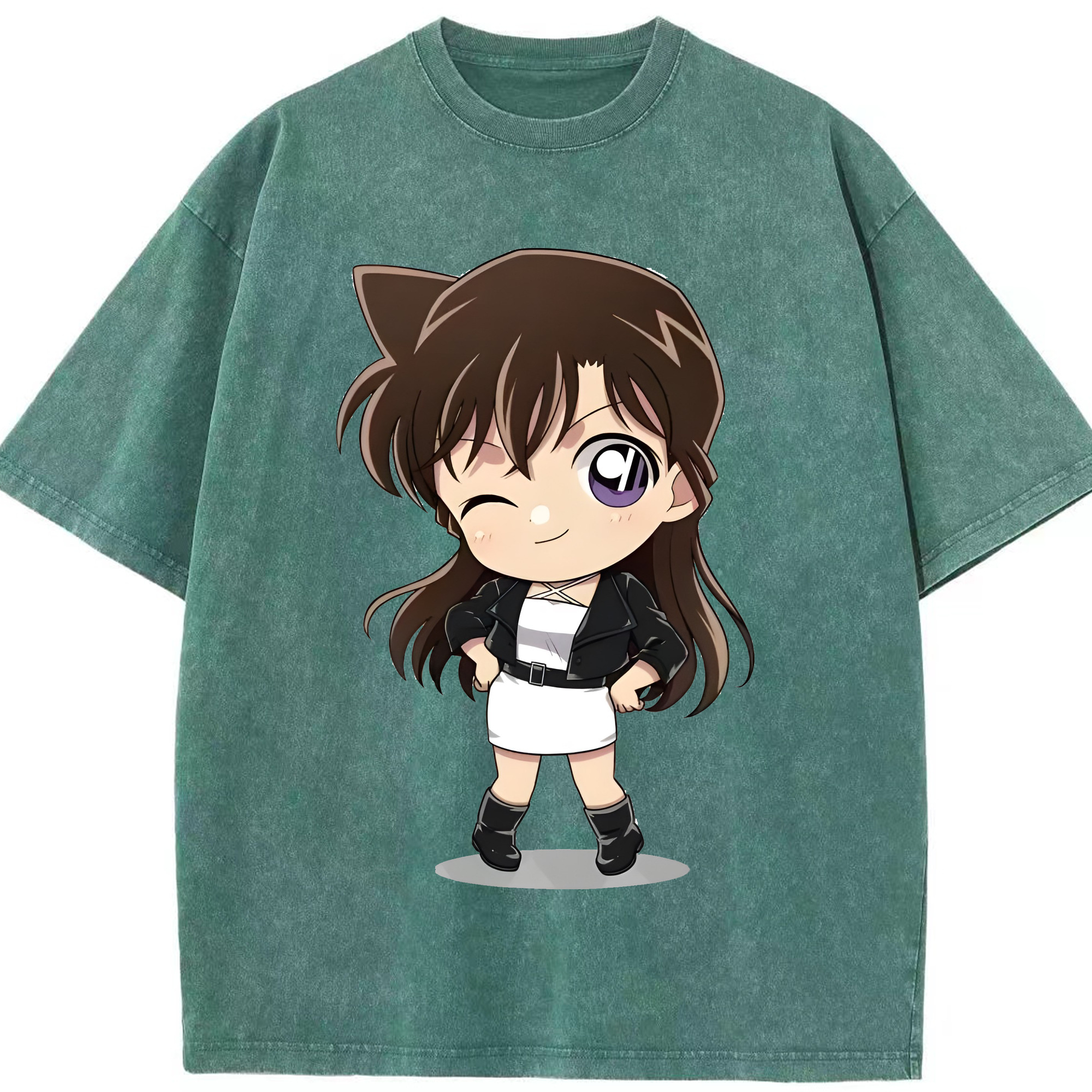 （画像用） 名探偵コナン 毛利 蘭 もうり らん、モーリ ラン Detective Conan Rachel Moore 綿100% ヴィンテージ風 半袖Tシャツ（フロントプリント）